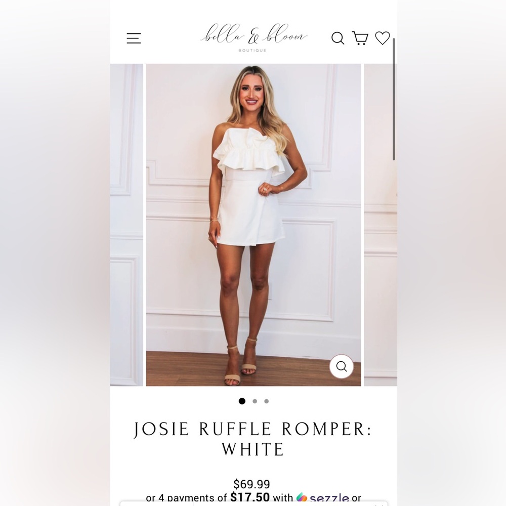 White Ruffle Romper